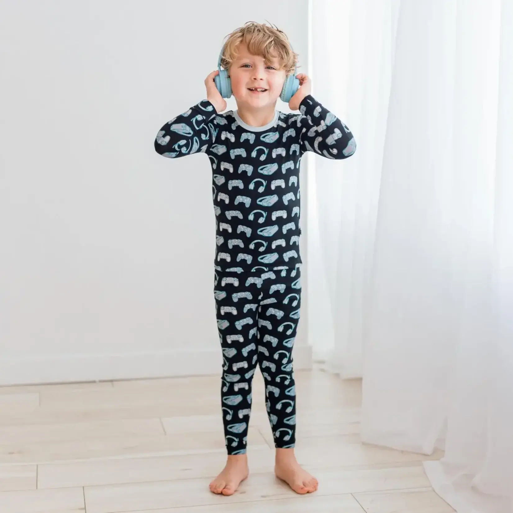KicKee Pants Kickee Pants Midnight Gamer Print Long Sleeve Pajama Set