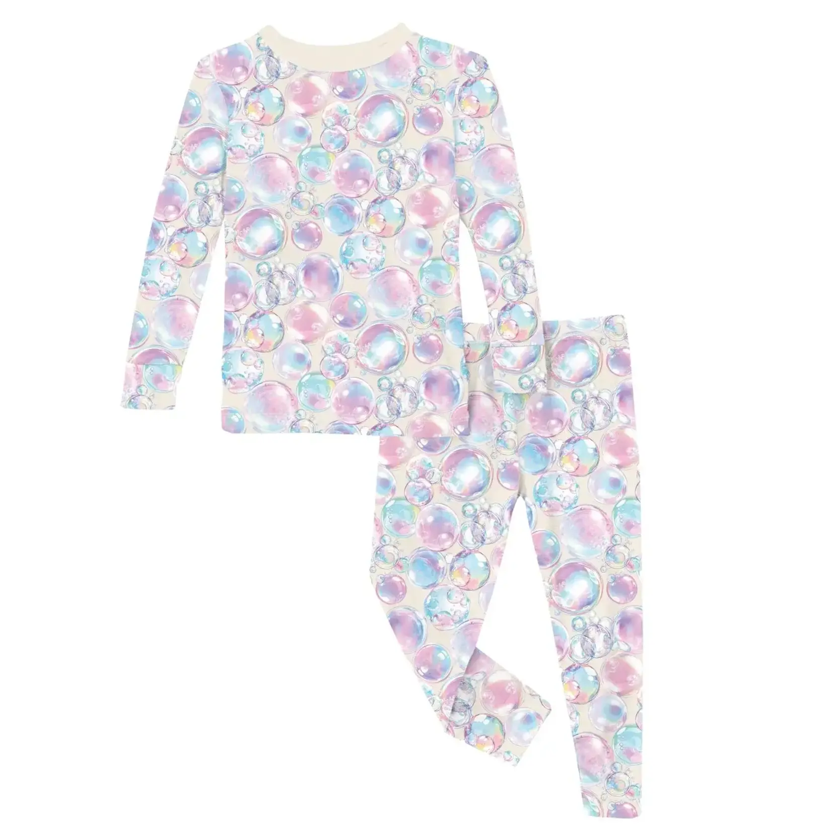 KicKee Pants Kickee Pants Natural Bubbles Print Long Sleeve Pajama Set