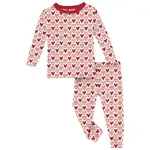 KicKee Pants Kickee Pants Natural Heart Doodles Print Long Sleeve Pajama Set
