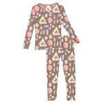 KicKee Pants Kickee Pants Portabella Slumber Party Print Long Sleeve Kimono Pajama Set