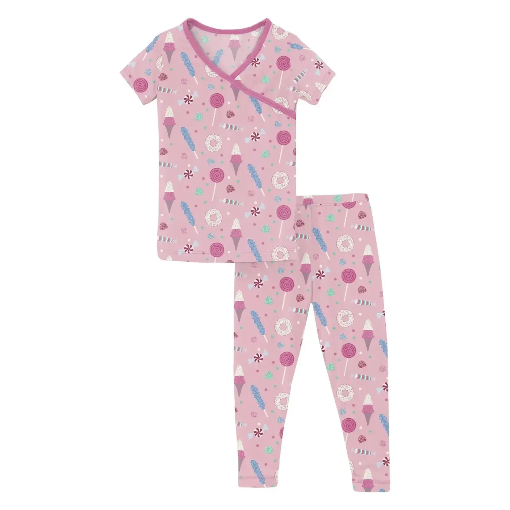 KicKee Pants Kickee Pants Print S/S Kimono Pj Set Cake Pop Candy Dreams