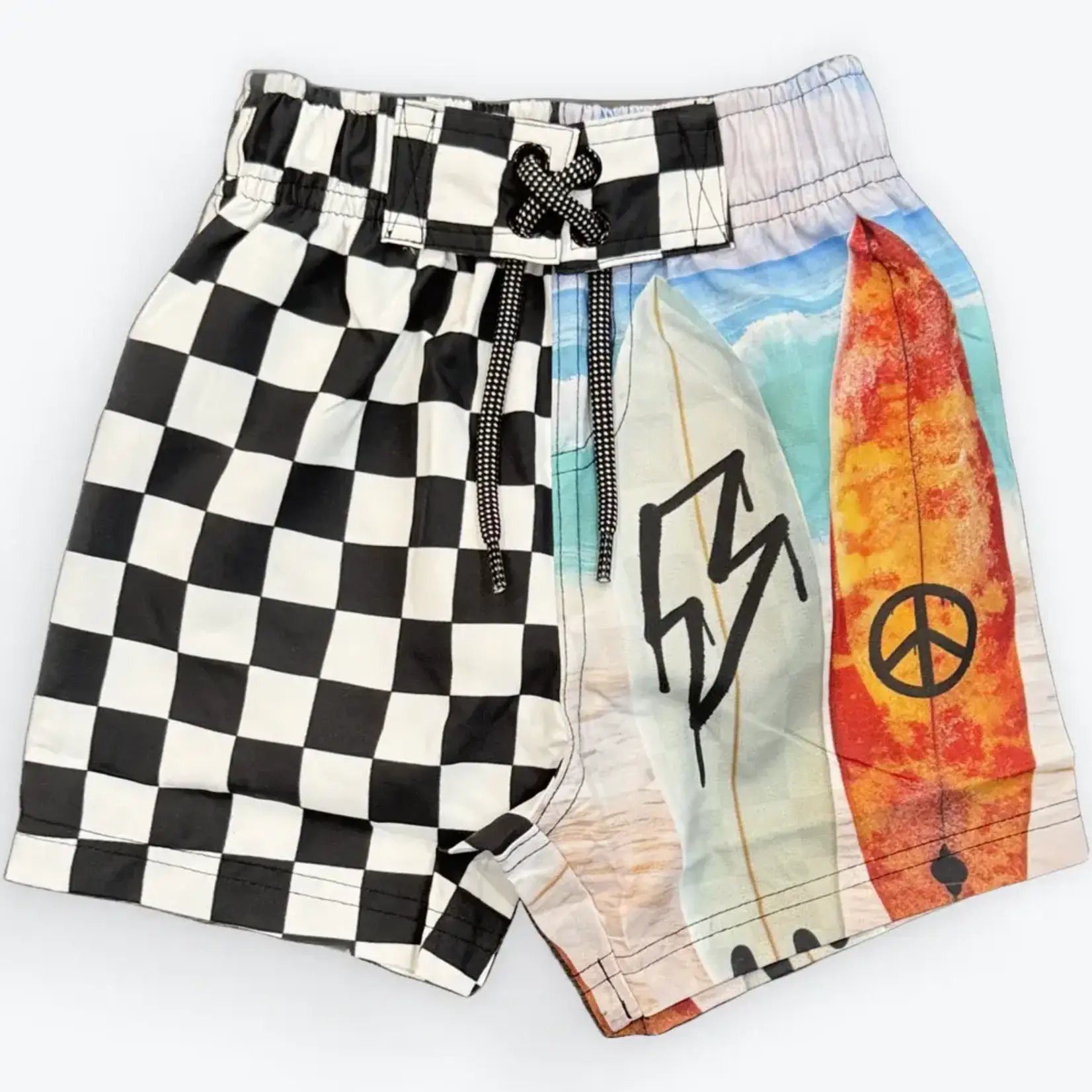Mish Mish Mish Mish Checker Surf Board Short