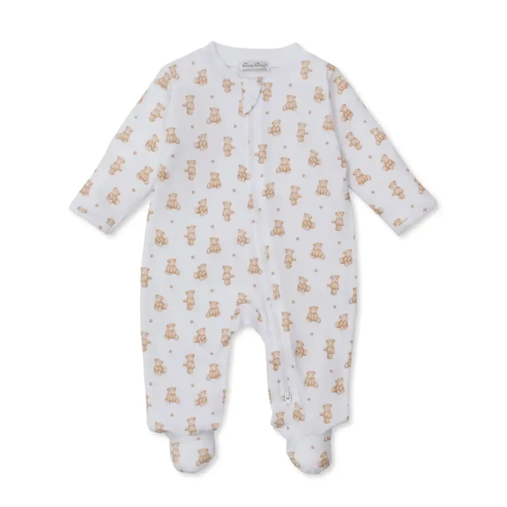Kissy Kissy Kissy Kissy Tan Bear Footie With Zipper