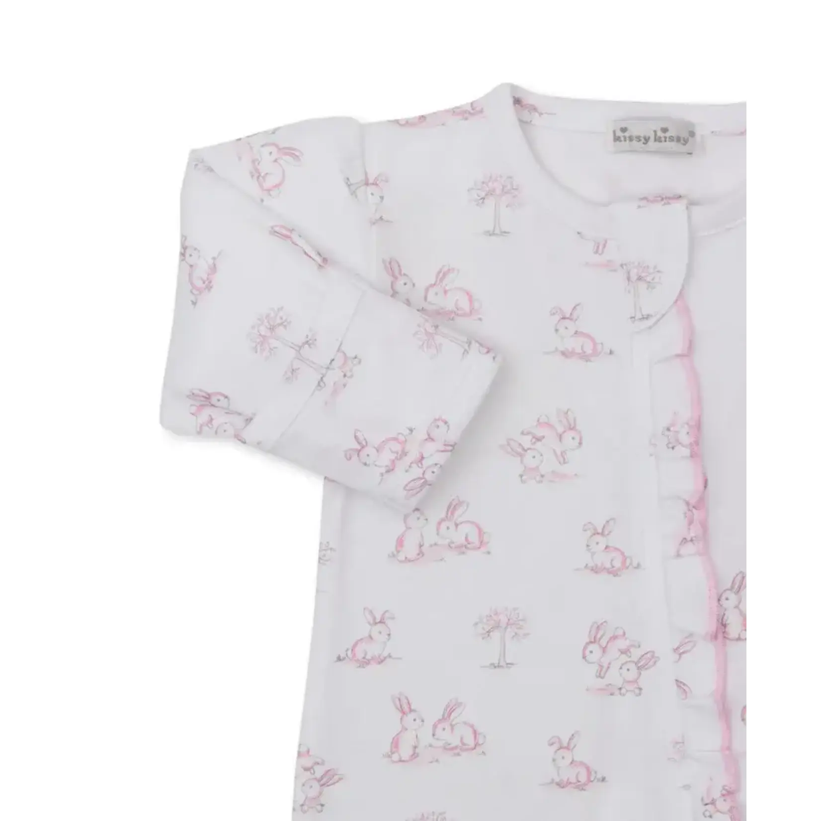 Kissy Kissy Kissy Kissy Pink Bunny Footie With Zipper