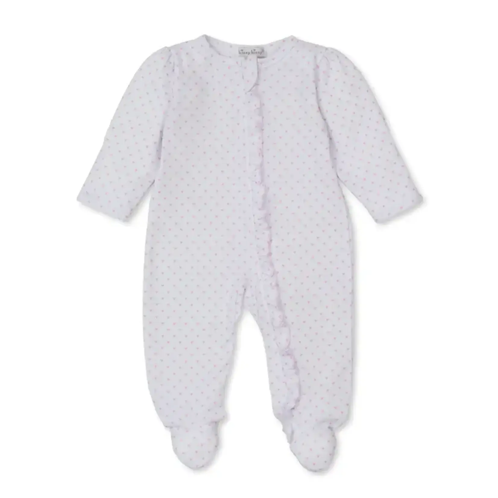 Kissy Kissy Kissy Kissy Pink Heart Footie With Zipper