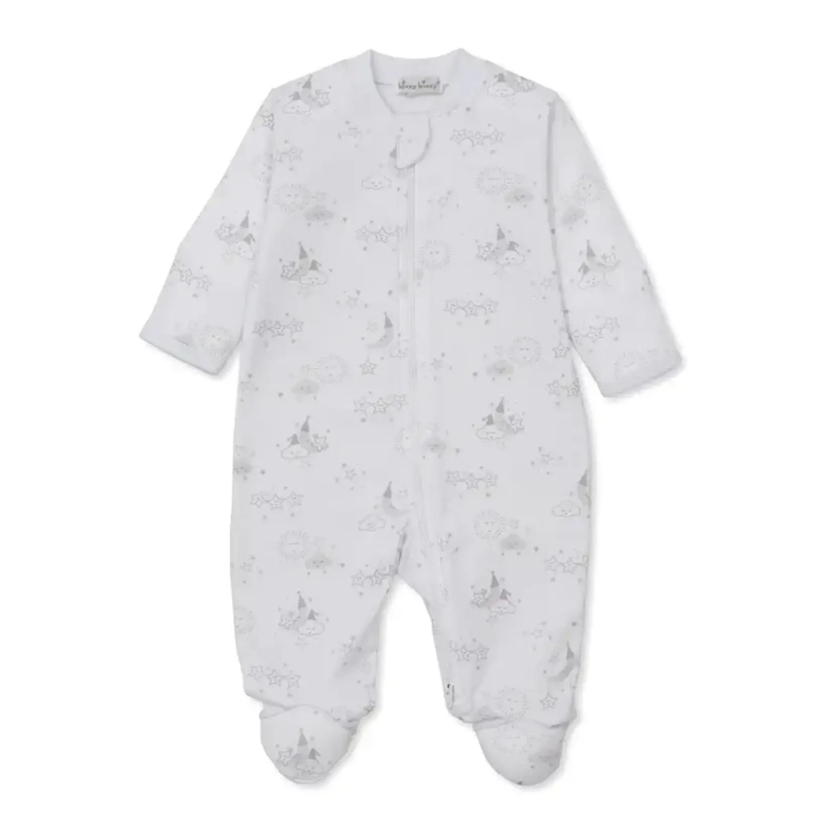 Kissy Kissy Kissy Kissy Silver Nightfall Footie With Zipper