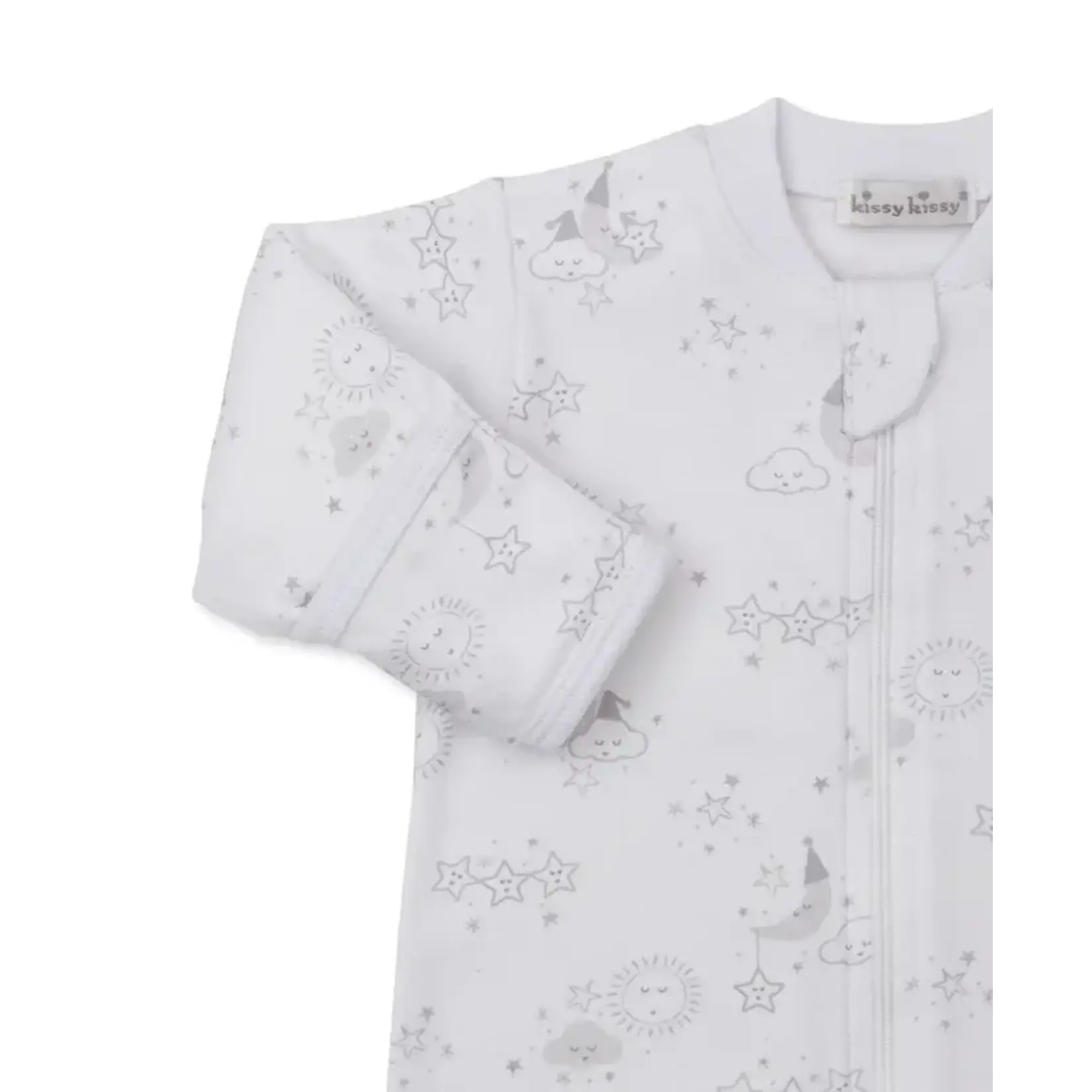 Kissy Kissy Kissy Kissy Silver Nightfall Footie With Zipper