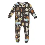 KicKee Pants Kickee Pants Midnight Monsters Under the Bed Print Footie with 2 Way Zipper