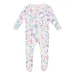 KicKee Pants Kickee Pants Natural Cloudy Sky Print Footie with 2 Way Zipper