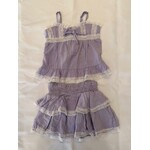 Flowers By Zoe Flowers By Zoe Lavender Rayon Woven Top And Skirt Set