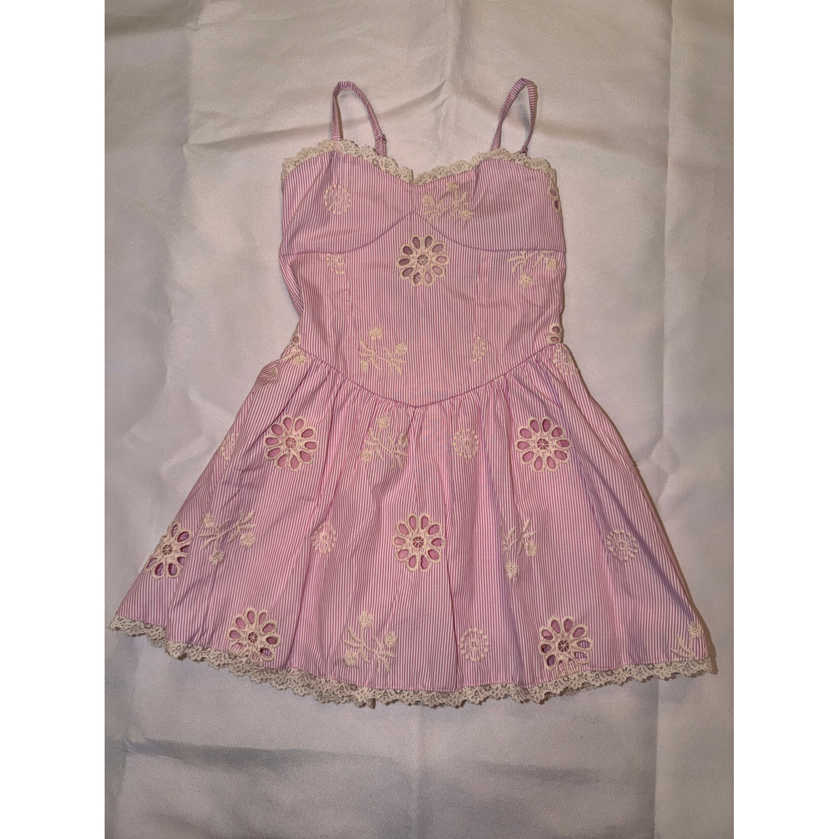 Super Smalls Flowers By Zoe Pink Stripe Eyelet Dress