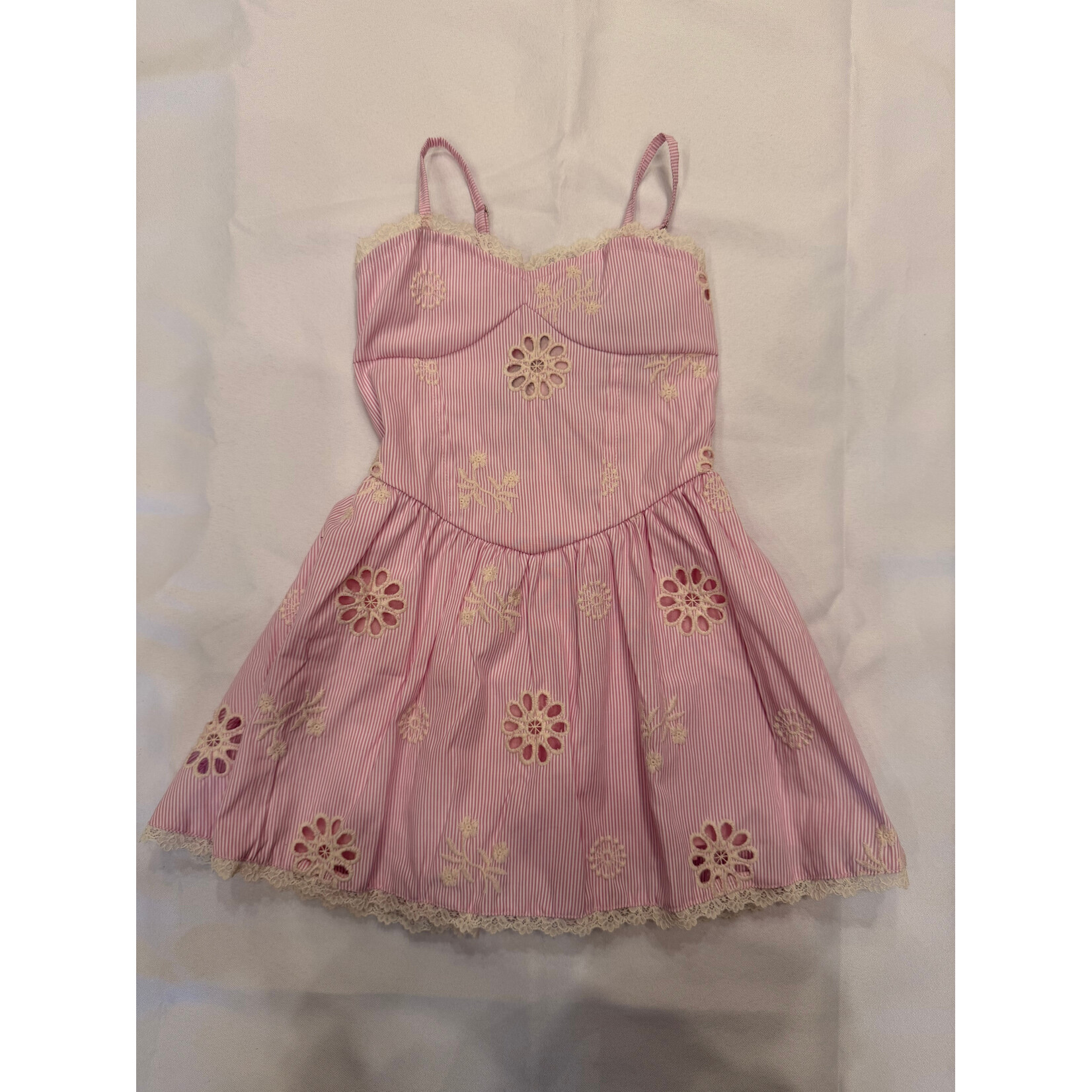 Super Smalls Flowers By Zoe Pink Stripe Eyelet Dress