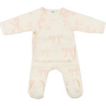 Oh Baby! Oh Baby Milk Big Bows Pink Kimono Set With Headband