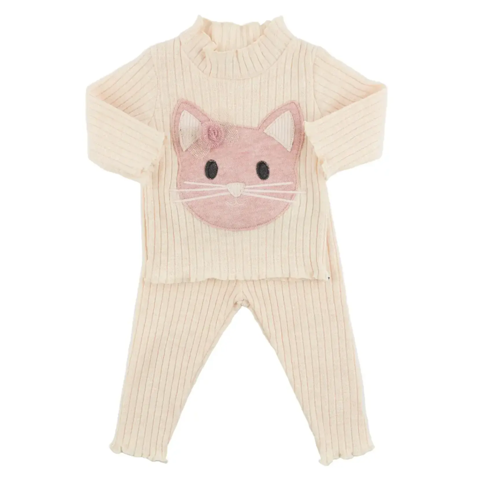 Oh Baby! Oh Baby Kitty Face Lettuce Edge Mockneck L/S 2pc Set