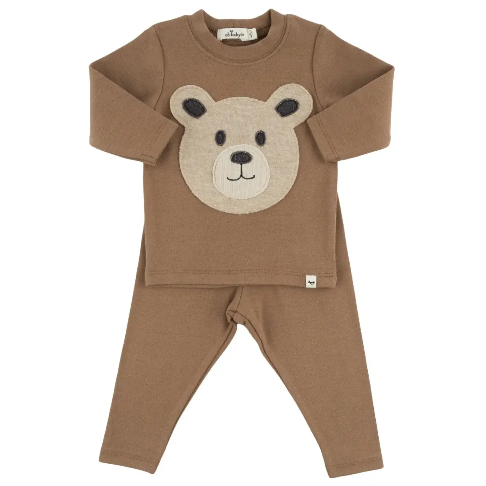 Oh Baby! Oh Baby Chocolate Bear Face Baby Rib 2pc Set