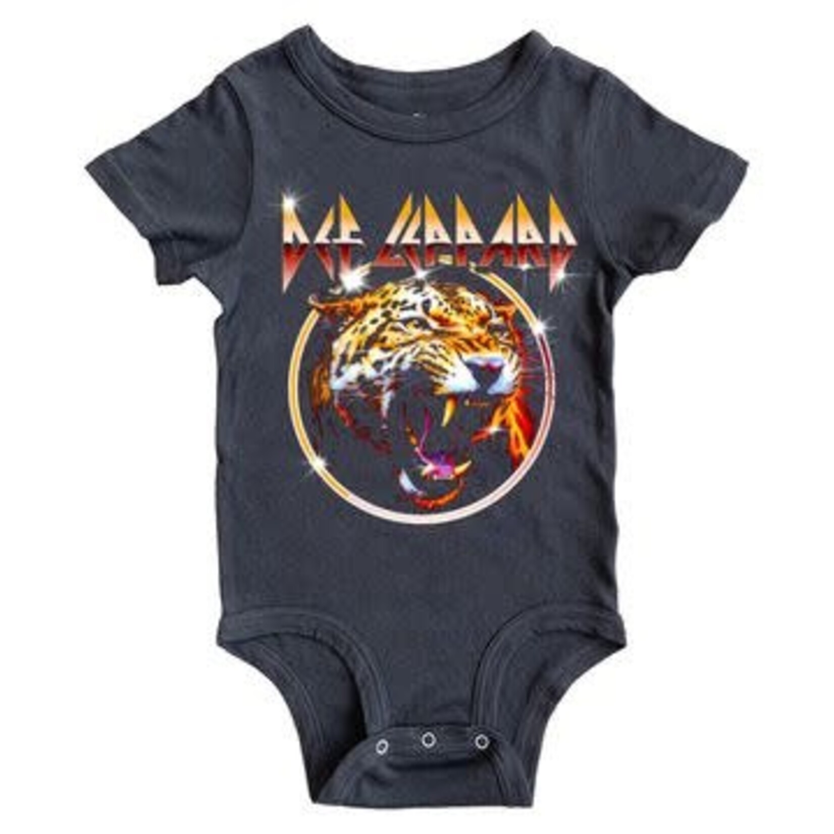 Rowdy Sprout Rowdy Sprout Washed Black Def Leppard Roar Onesie