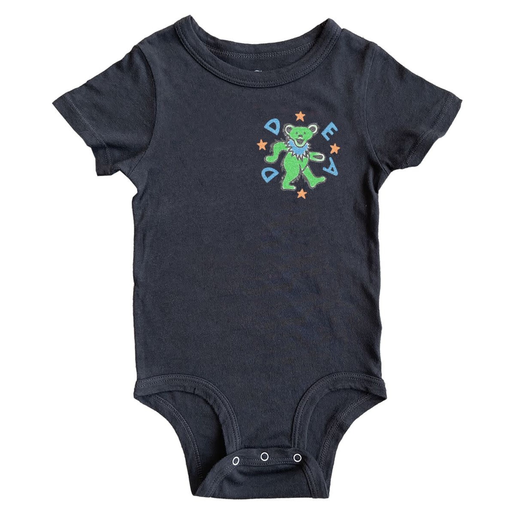 Rowdy Sprout Rowdy Sprout Washed Black Grateful Dead Kaleidoscope Bears s/s Onesie