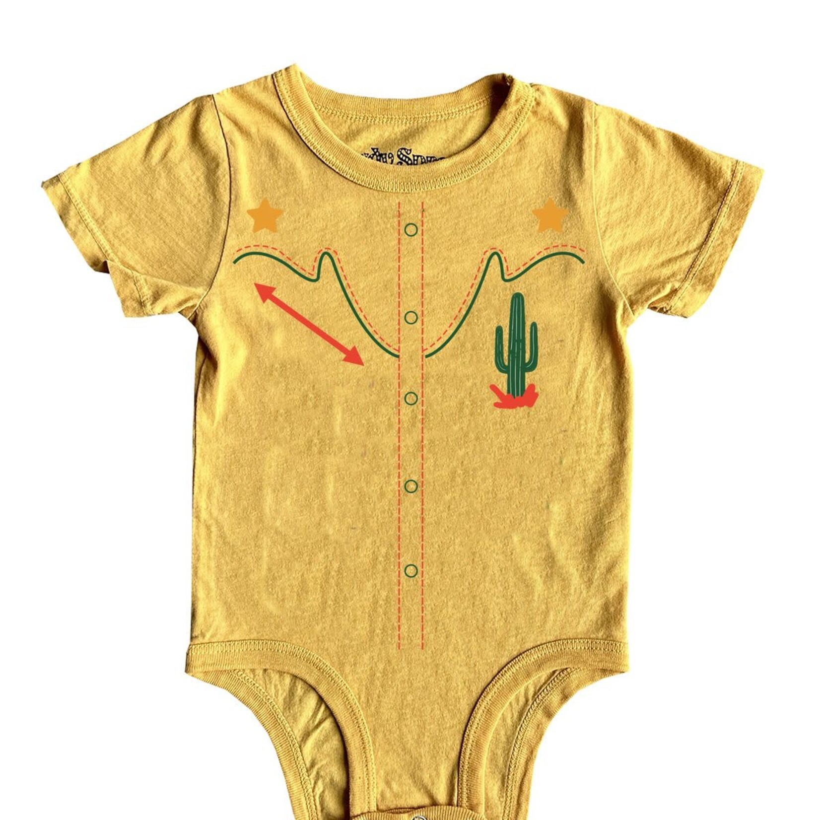 Rowdy Sprout Rowdy Sprout Sunset Cowboy lapel Onesie