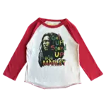 Rowdy Sprout Rowdy Sprout Vintage White/Red Bob Marley Get Up Recycled Raglan Tee