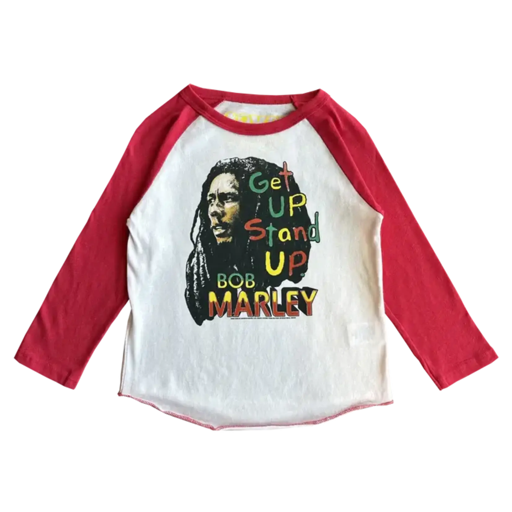 Rowdy Sprout Rowdy Sprout Vintage White/Red Bob Marley Get Up Recycled Raglan Tee