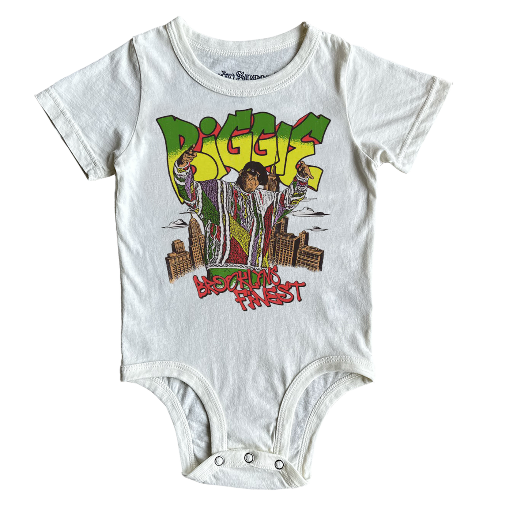 Rowdy Sprout Rowdy Sprout Vintage White Biggie Brooklyns Finest S/S Onesie