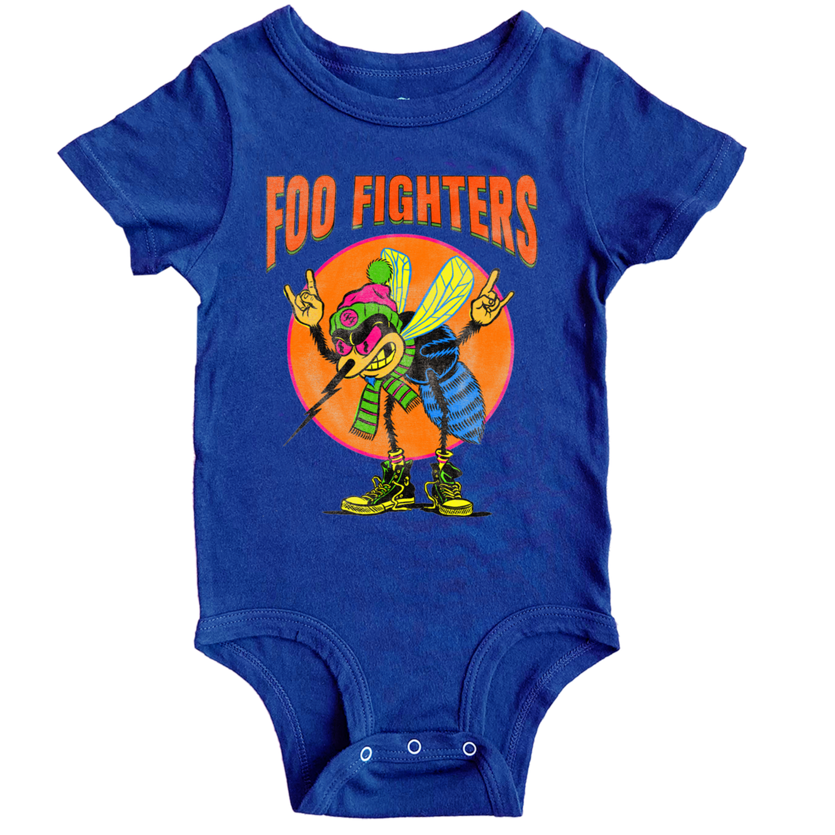 Rowdy Sprout Rowdy Sprout Tangled Up In Blue Foo Fighters S/S Onesie