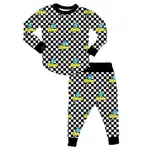 Rowdy Sprout Rowdy Sprout Printed Pattern Bowie Bolt Checker Bamboo Pj Set