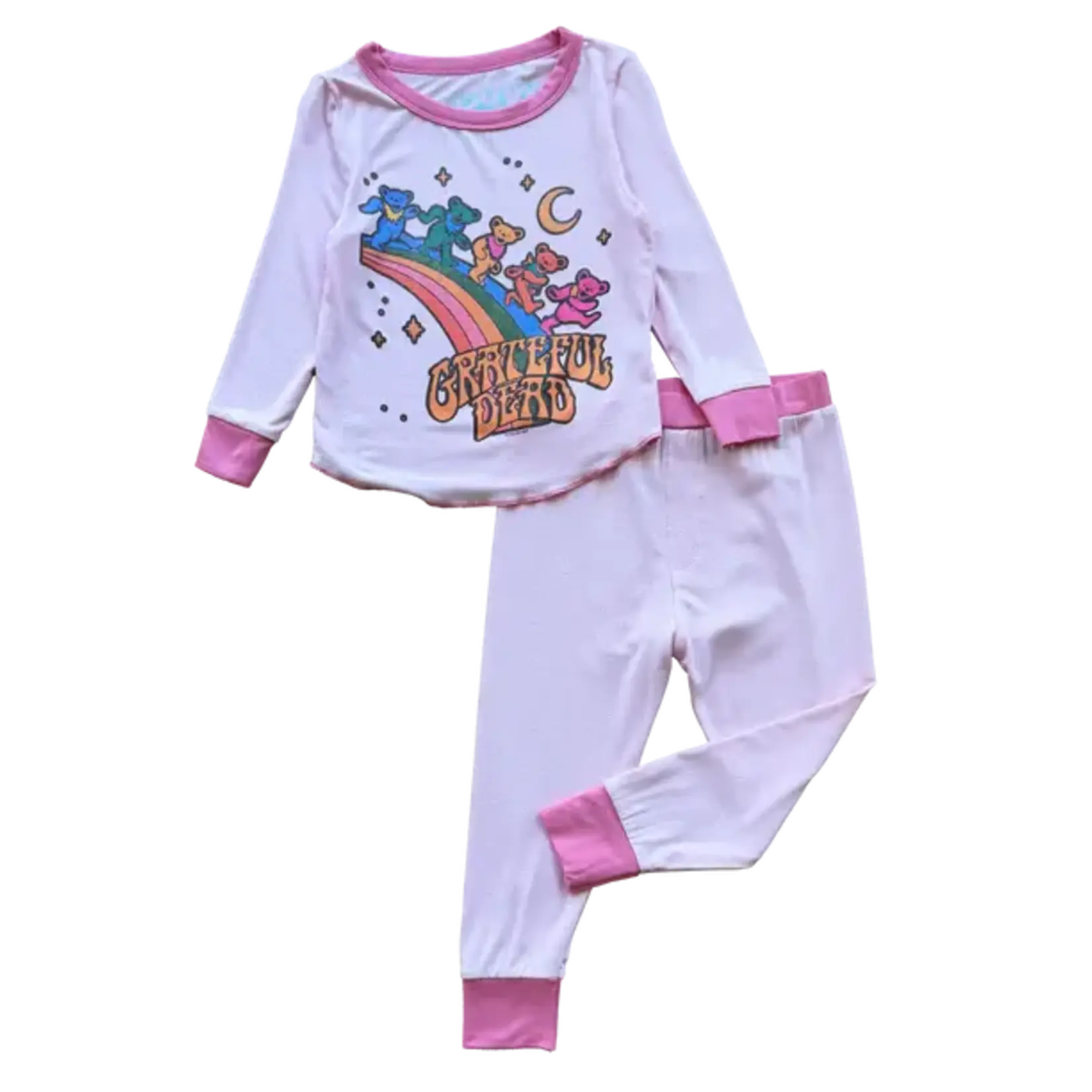 Rowdy Sprout Rowdy Sprout Pink/Fuchsia Grateful Dead Rainbow Bears Bamboo Pj Set