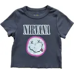 Rowdy Sprout Rowdy Sprout Black Sands Nirvana Smiley Fitted Tee