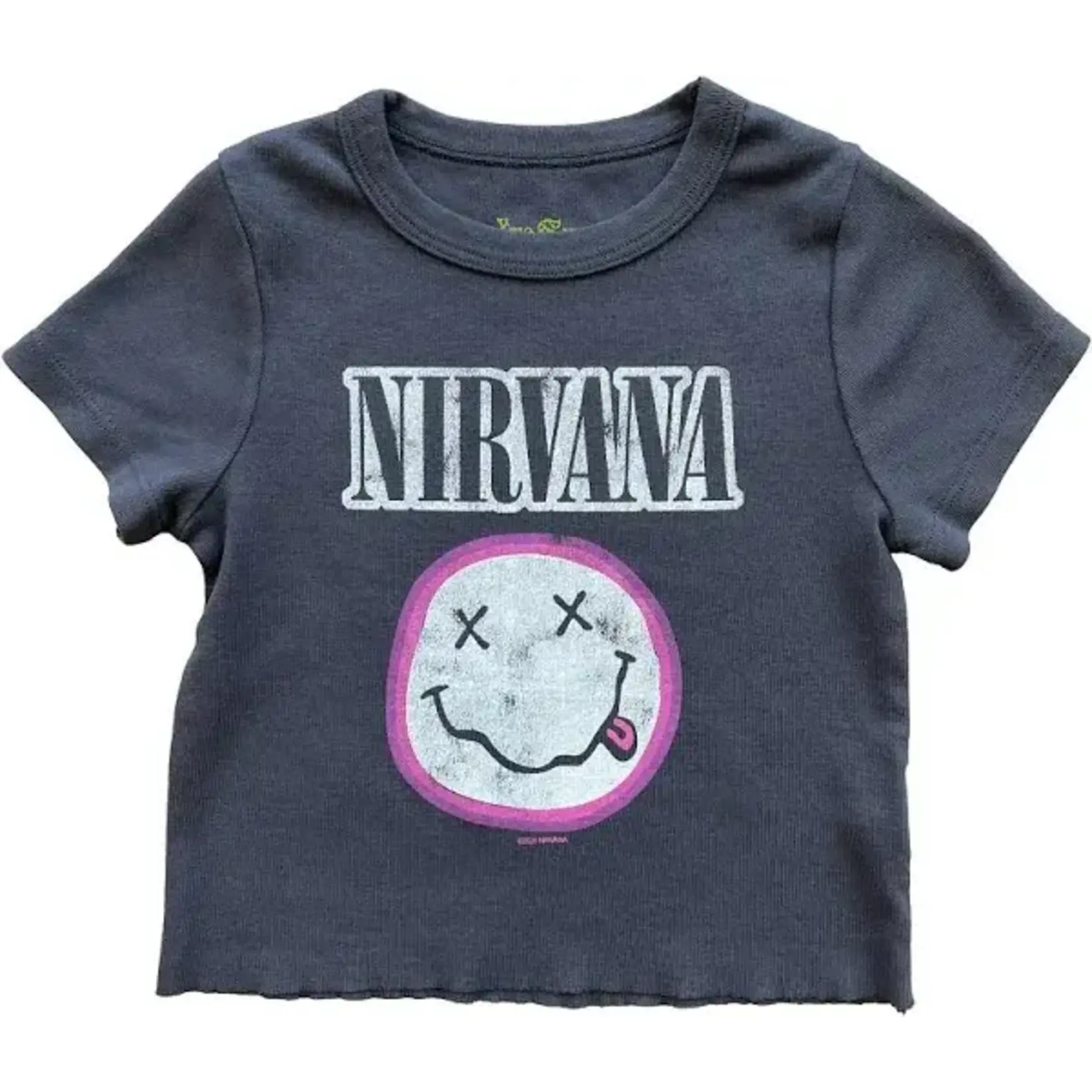 Rowdy Sprout Rowdy Sprout Black Sands Nirvana Smiley Fitted Tee