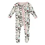 KicKee Pants Kickee Pants Mama's Makeup Print Footie with 2 Way Zipper