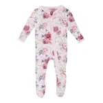 KicKee Pants Kickee Pants Shrinking Violet Dreamy Floral Print Footie with 2 Way Zipper