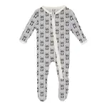 KicKee Pants Kickee Pants Dove Bulldogs Print Footie with 2 Way Zipper