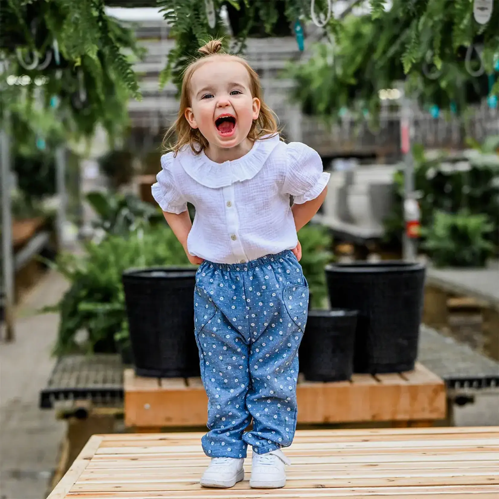 Oh Baby! Oh Baby Denim Sunburst Heart Side Pocket Pant