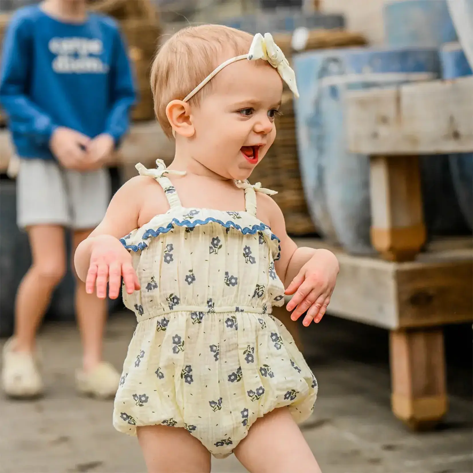 Oh Baby! Oh Baby Indigo Bellflower Harriet Romper