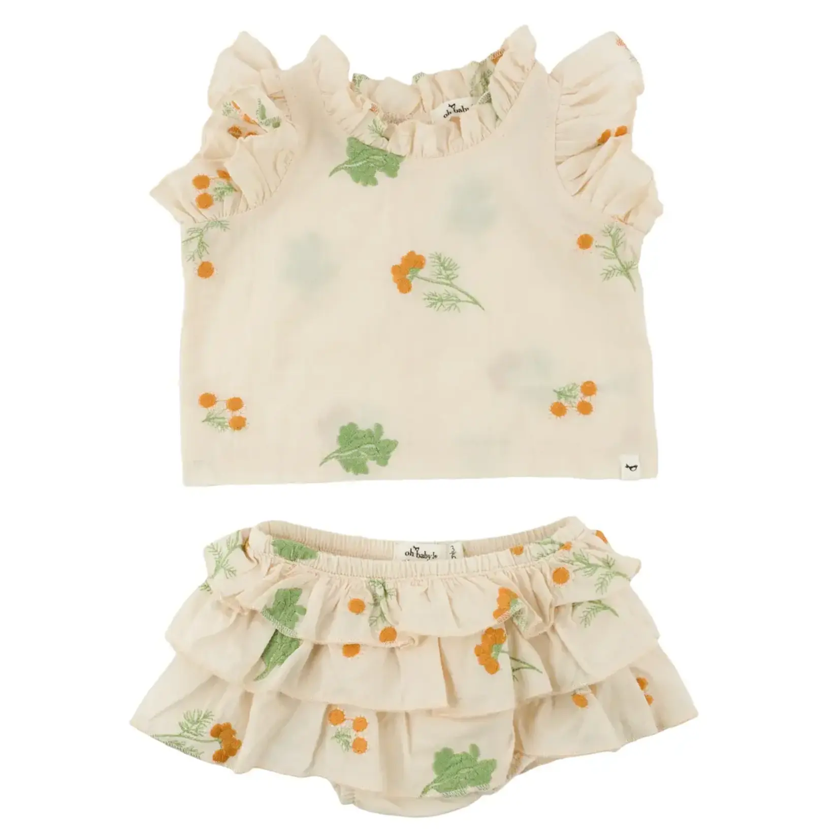 Oh Baby! Oh Baby Cream Sunflower Bloom Lola top & Tushie Set