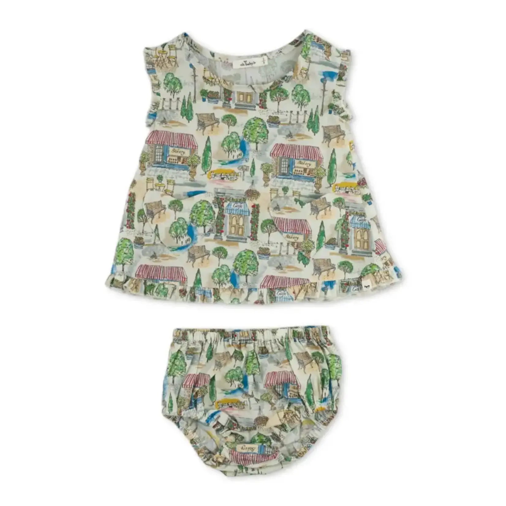 Oh Baby! Oh Baby Blue Bloomtown Gracie Split Tank & Tushie Set