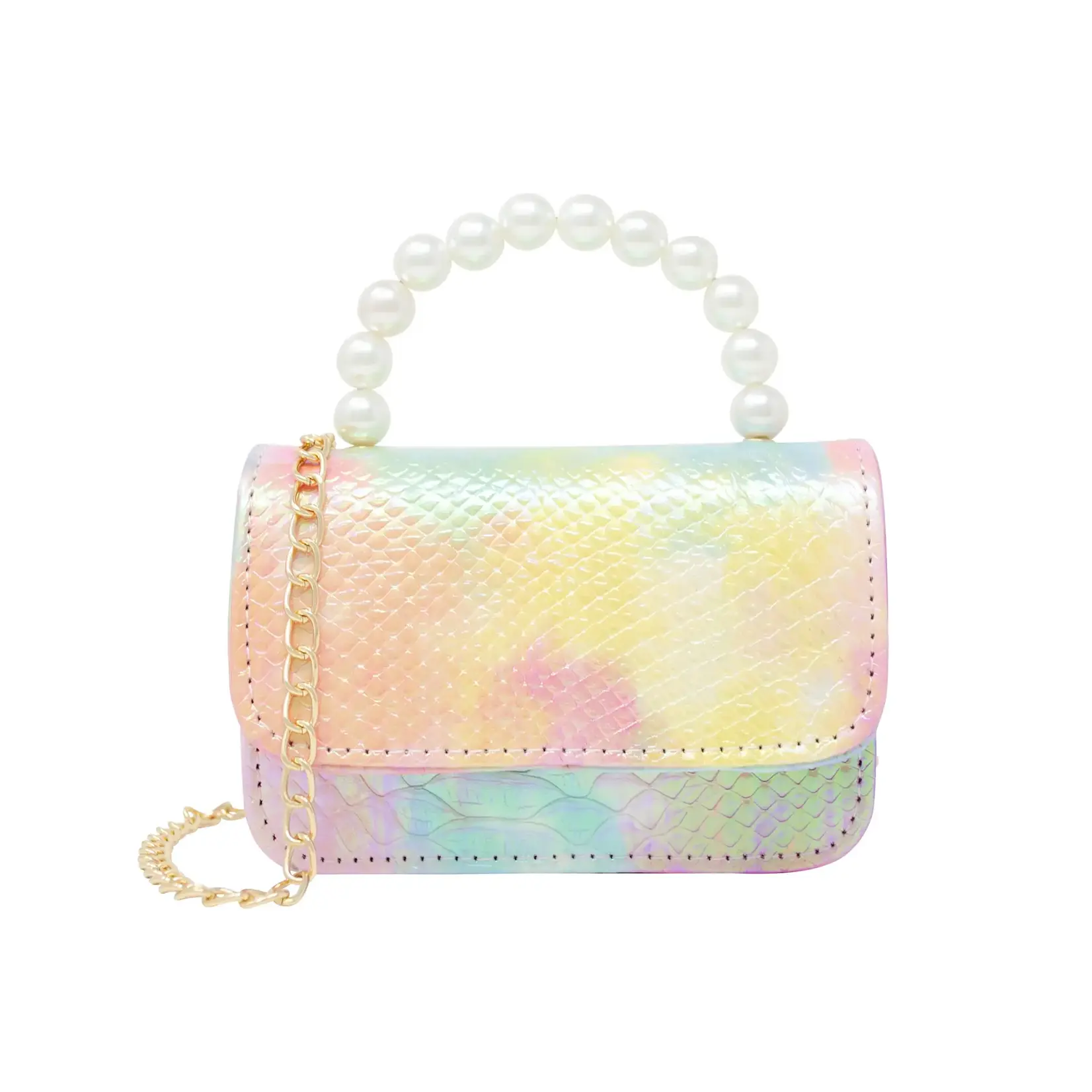 Zomi Gems Zomi Gems Tie Dye Crocodile Pearl Handbag