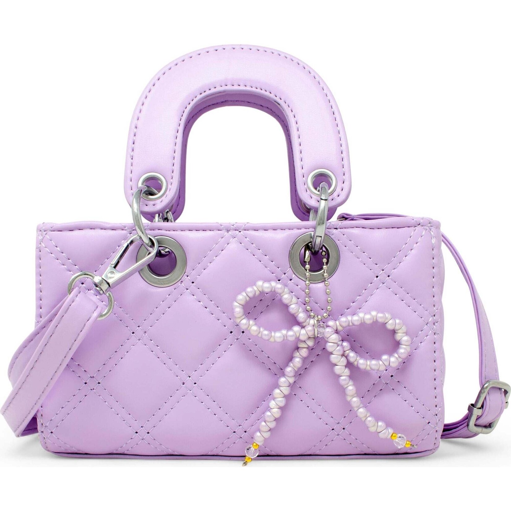 Zomi Gems Zomi Gems Quilted Rectangle Bow Charm Handbag