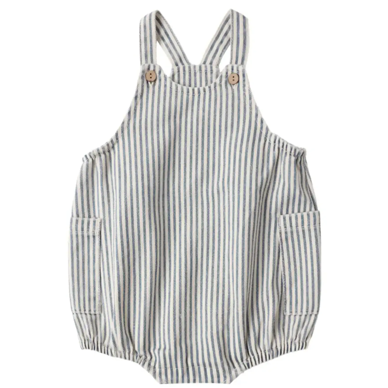 Rylee + Cru Rylee + Cru Natural Railroad Stripe Lou Romper