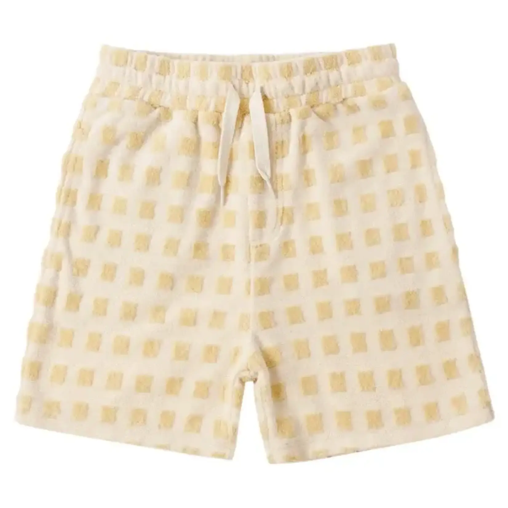 Rylee + Cru Rylee + Cru Butterscotch Grid Relaxed Tee And Terry Boys Short Set