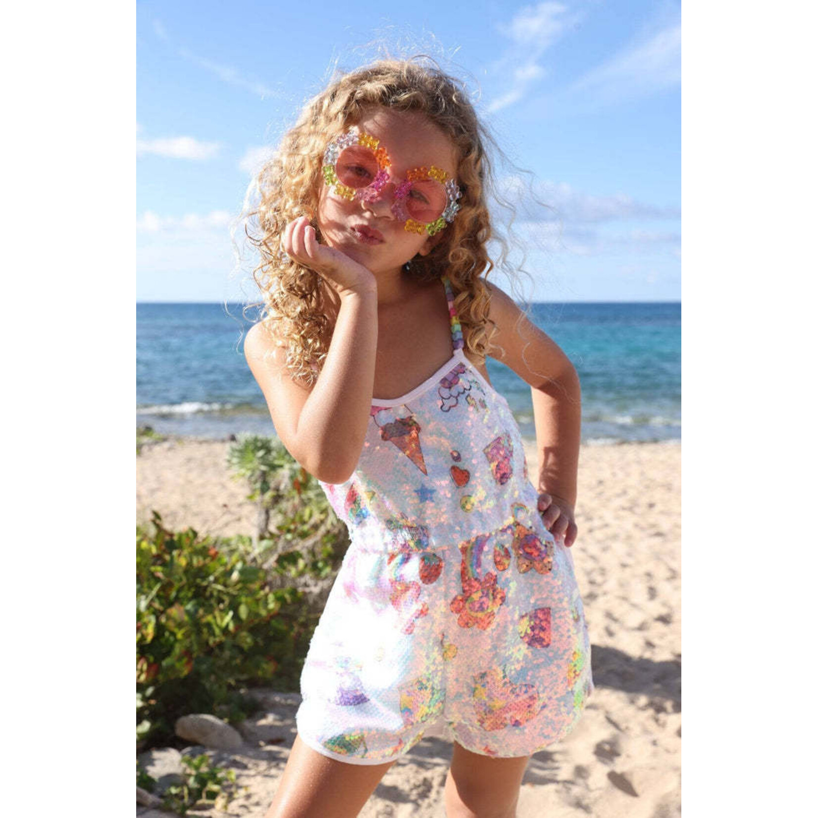 Lola & The Boys Lola & The Boys Summertime Fun Sequin Romper