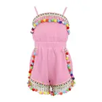 Lola & The Boys Lola & The Boys Pink Rainbow Pom Pom Romper
