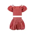 Lola & The Boys Lola & The Boys Plaid Bow Bubble Skort Set