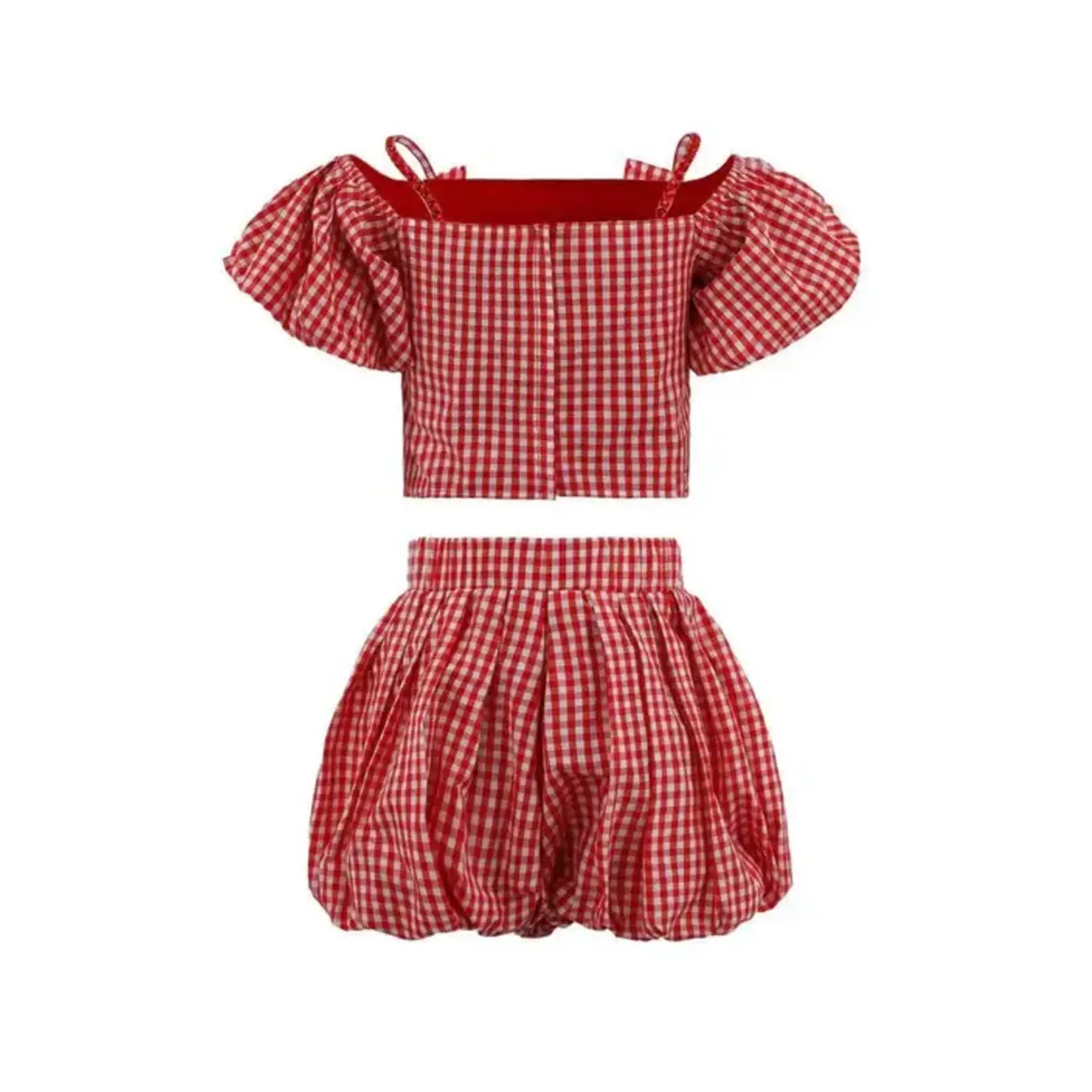Lola & The Boys Lola & The Boys Plaid Bow Bubble Skort Set