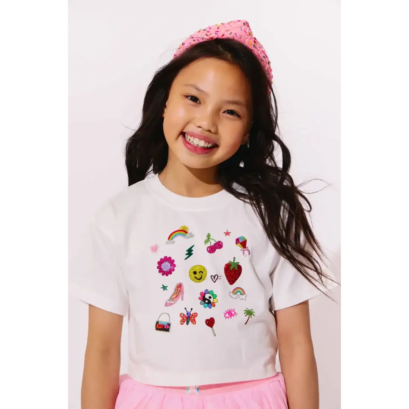 Lola & The Boys Lola & The Boys Sparkle Doodle Short T-shirt