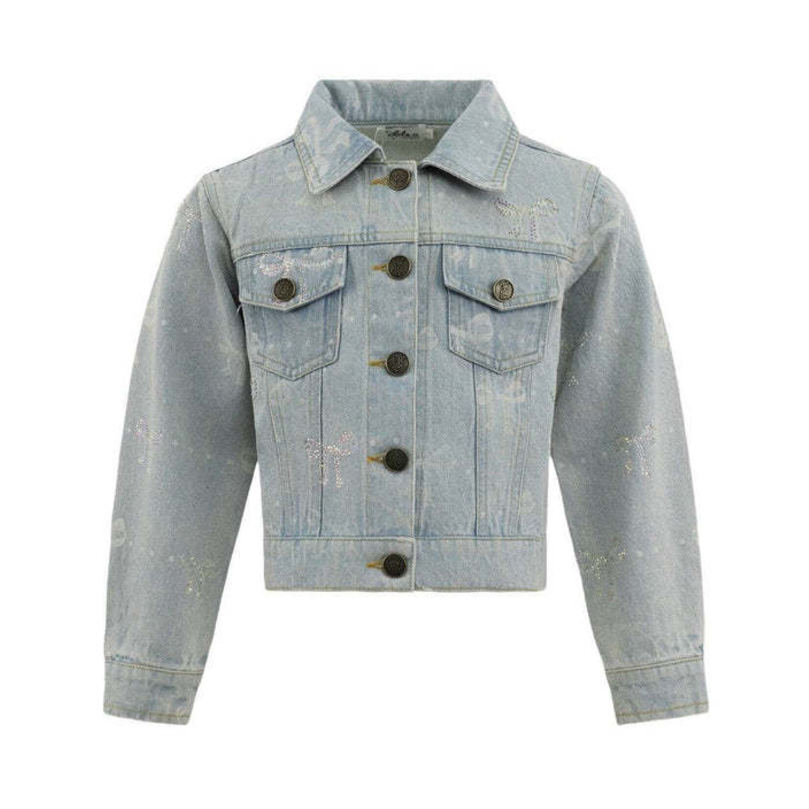 Lola & The Boys Lola & The Boys Sparkle Bows Denim Jacket