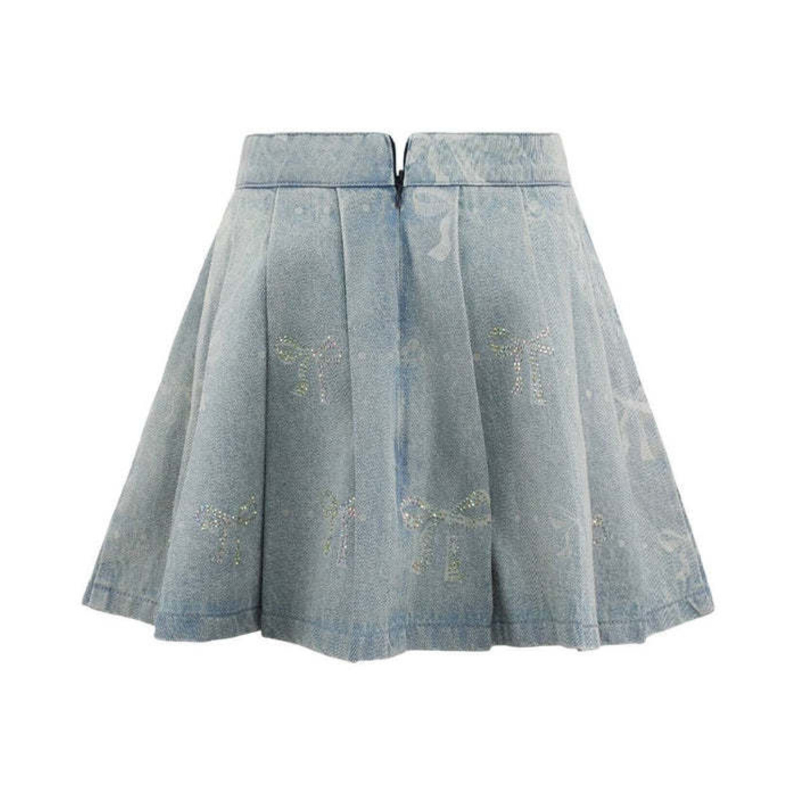 Lola & The Boys Lola & The Boys Sparkle Bows Denim Skirt