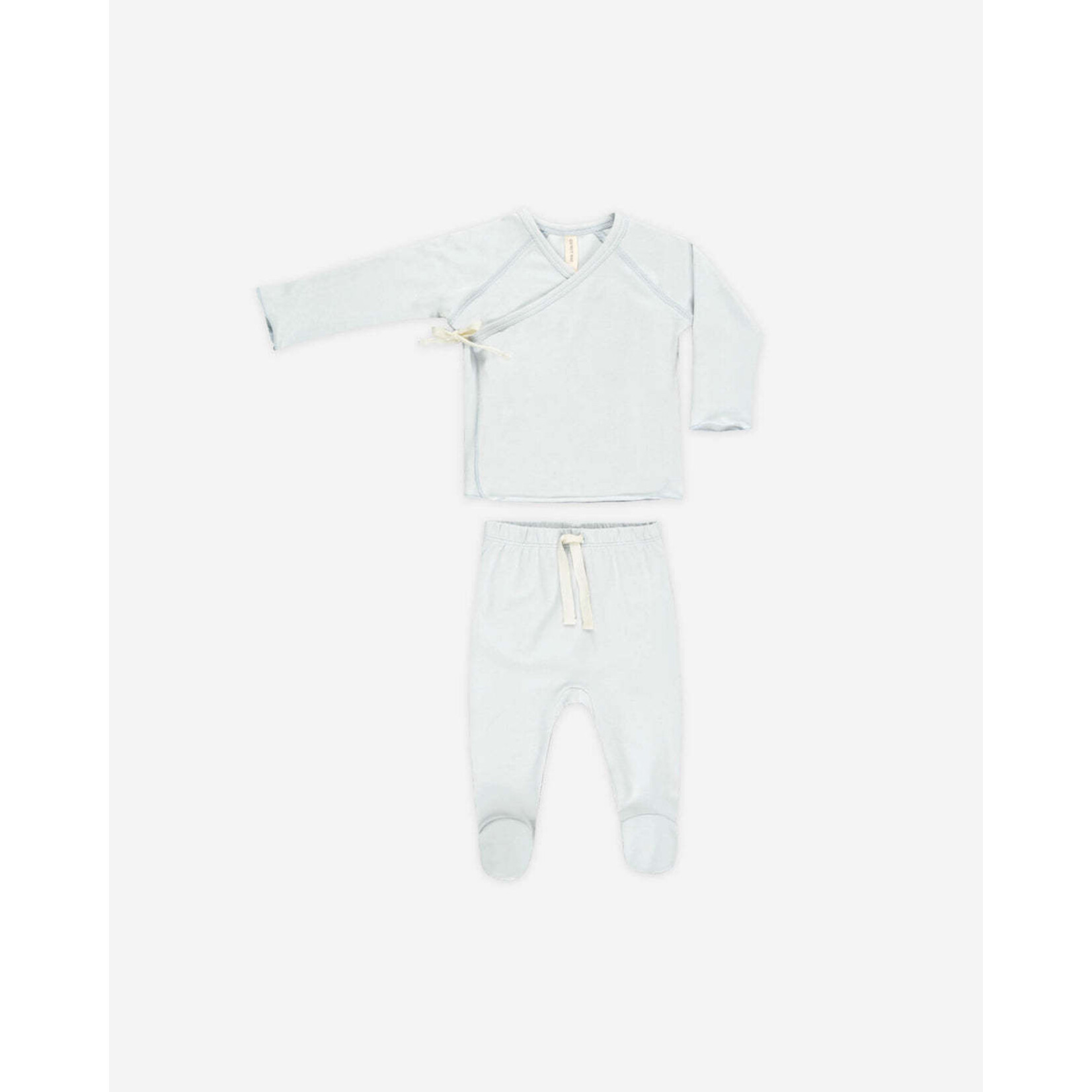 Quincy Mae Quincy Mae Wrap Top + Footed Pant Set