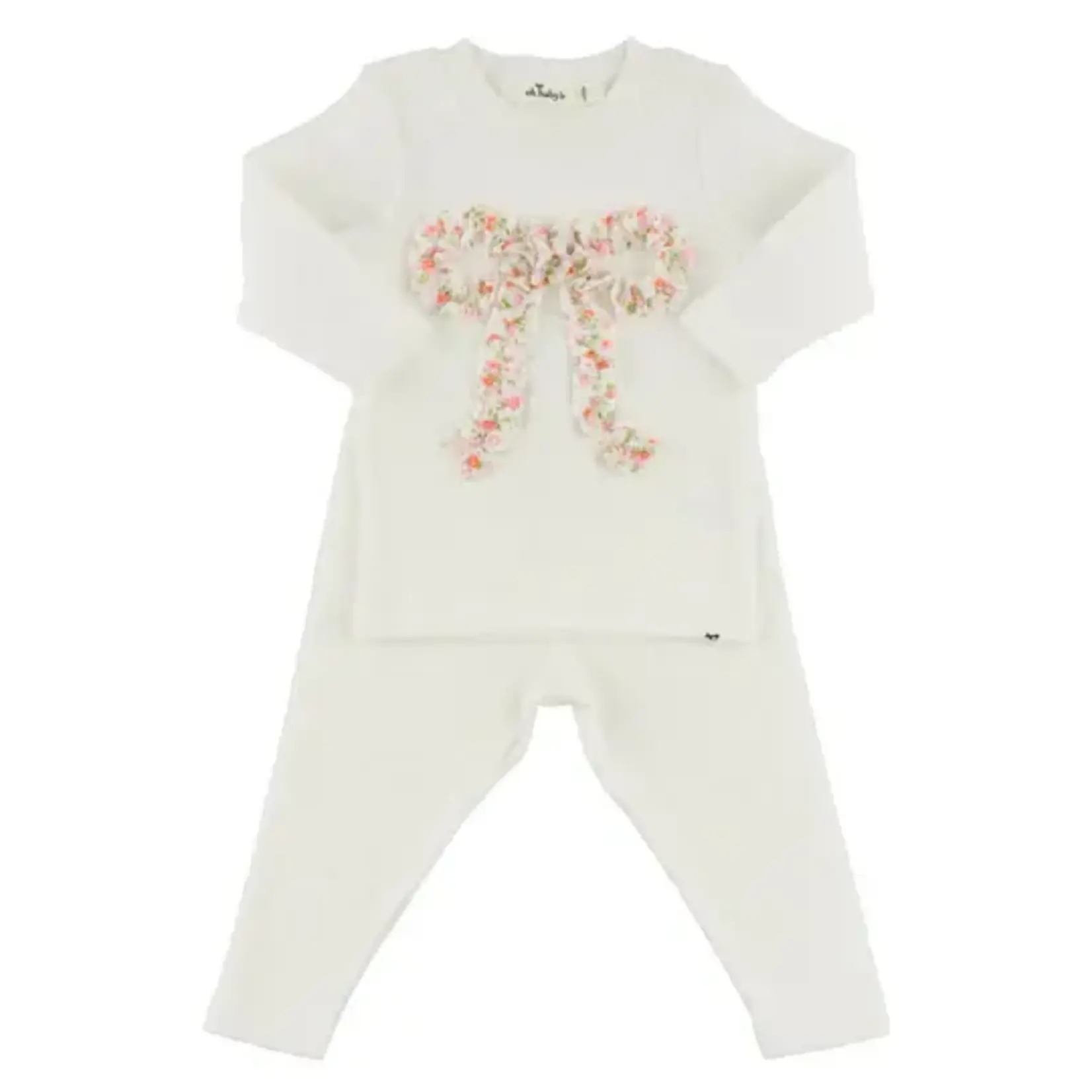 Oh Baby! Oh Baby Cream Poppy Sprig Ruffle Bow 2pc Set